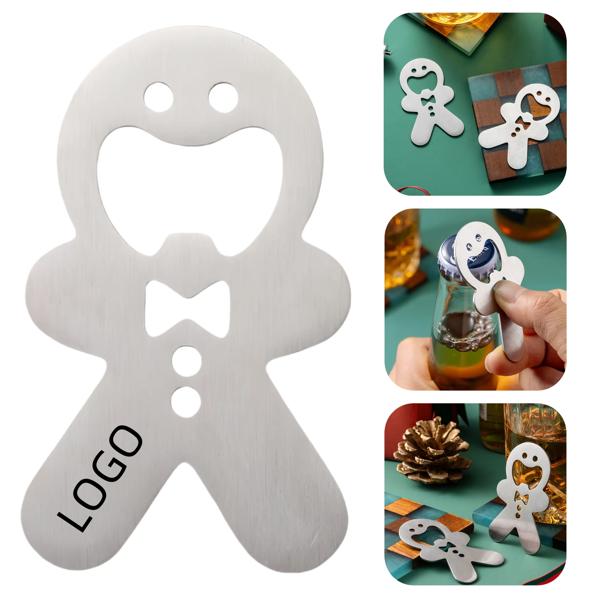 Gingerbread Man Metal Bottle Opener 2