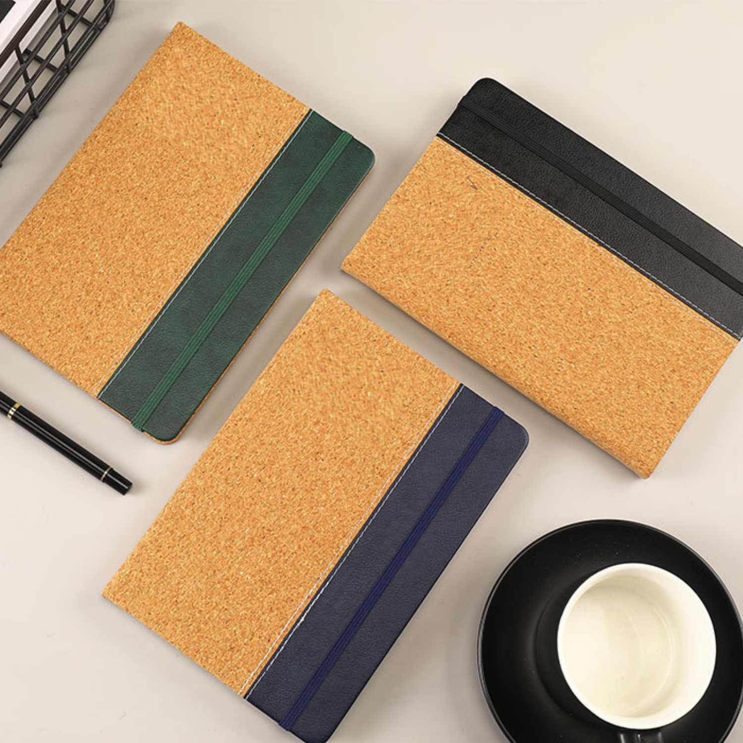 A5 Cork PU Leather Cover Lined Notebook 8