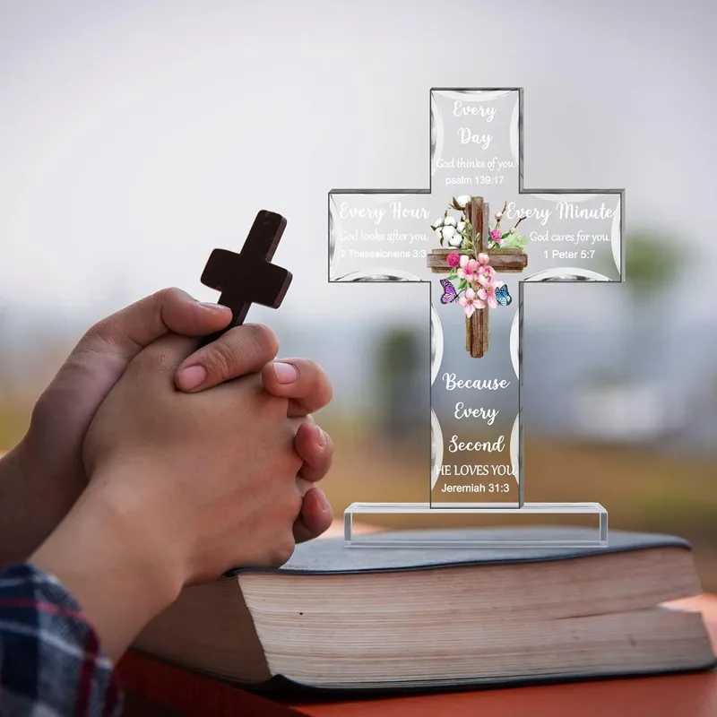 Acrylic Christian Standing Cross 3