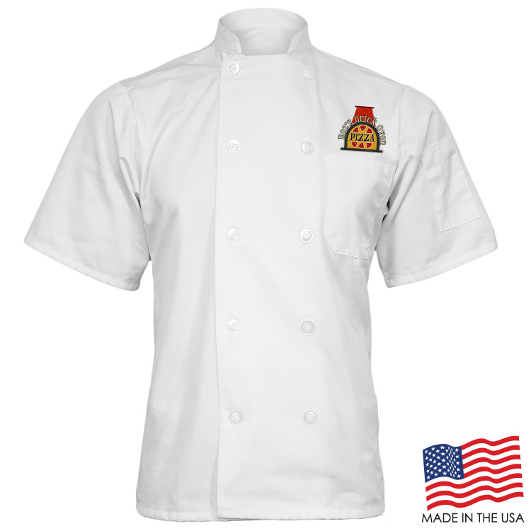 Classic Chef Coat with Short Sleeves (EMBROIDERED LOGO) 4