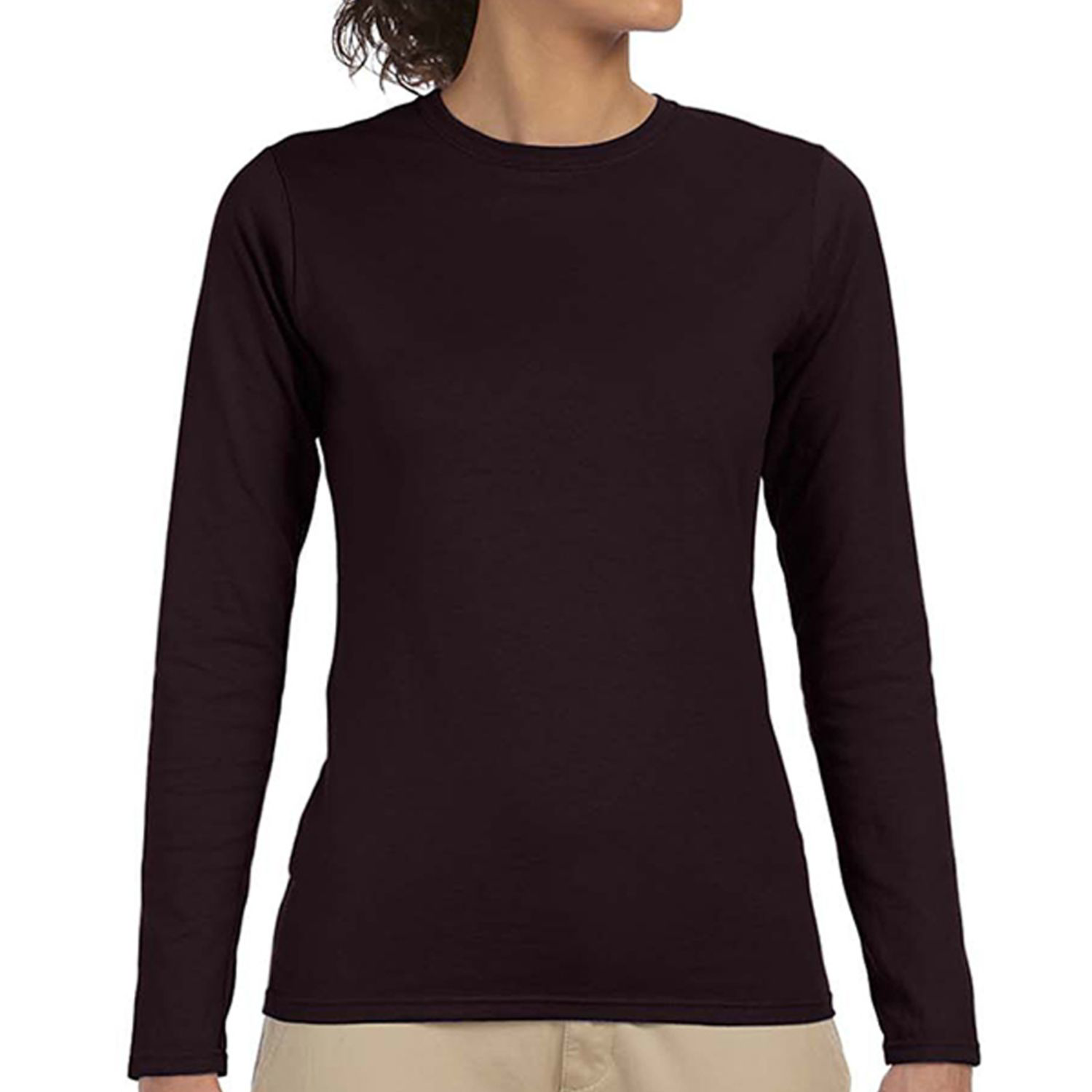 Gildan 4.5 oz 100% Cotton Preshrunk Softstyle Girls' Fit Long Sleeve T-Shirts 9