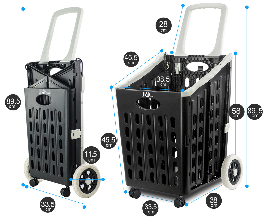 Hand Truck Foldable Trolley Portable Shopping Cart 4