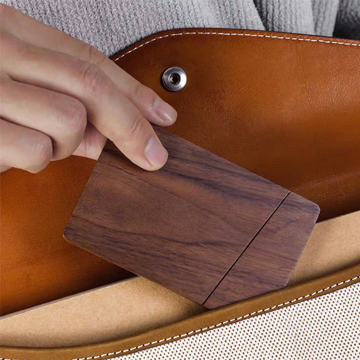 Solid Wood Business Card Holder Organizing Box 5