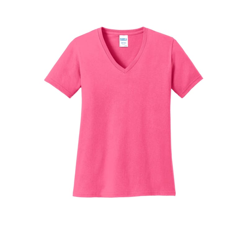 Port & Company Women's Core Cotton V-Neck Tee. 37