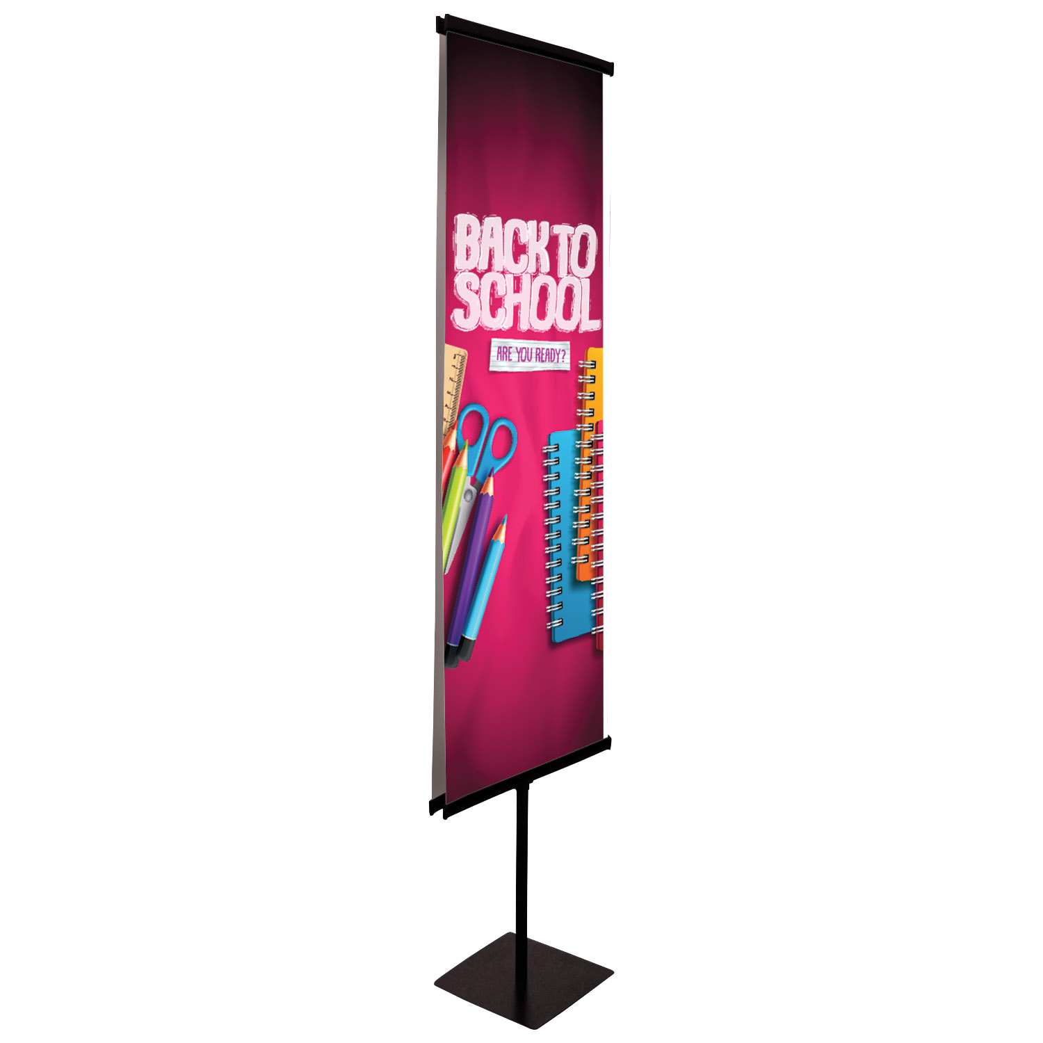 24" Everyday Snap Rail Banner Display Single-Sided Kit 7