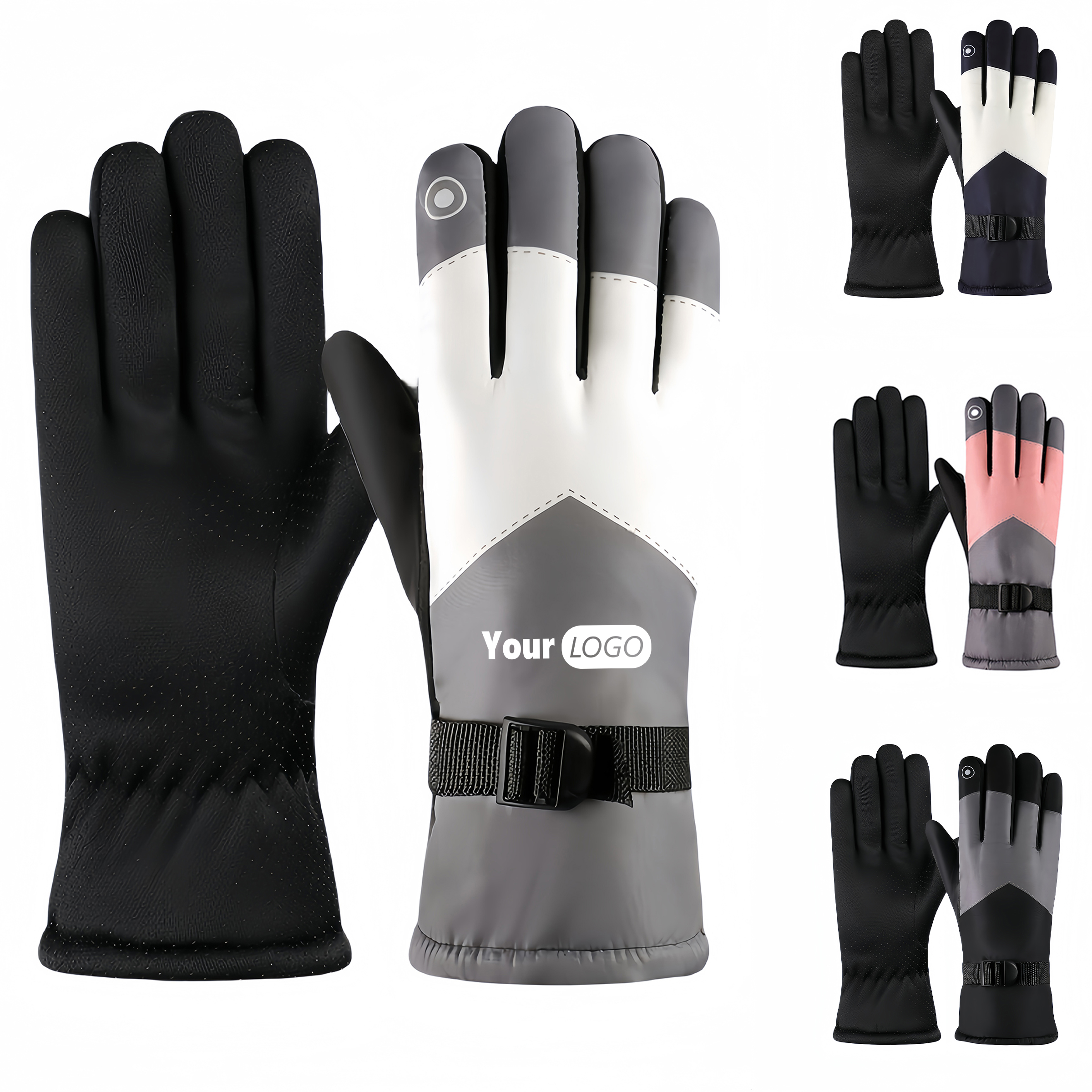 Polyester Solid Color Warm Knitted Gloves 3