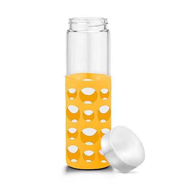 20 oz Silicone Round Cutouts Glass Bottle 4