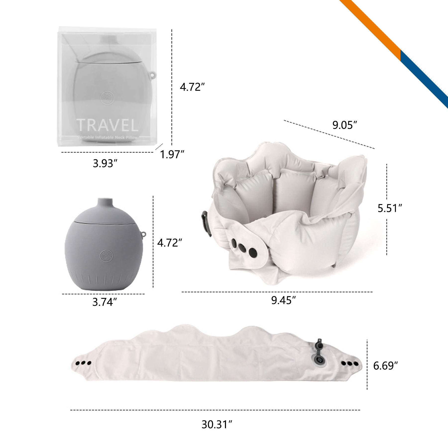 AirNape Portable Self Inflatable Neck Pillow 20