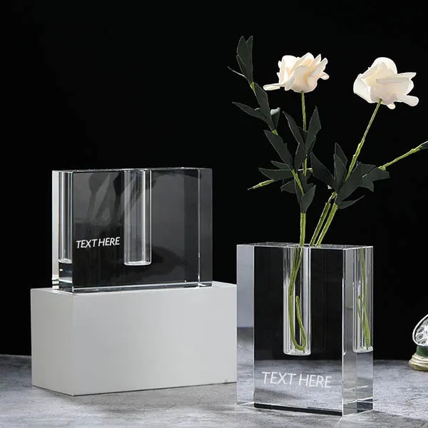 Rectangle 6" Optical Crystal Bud Vase 1