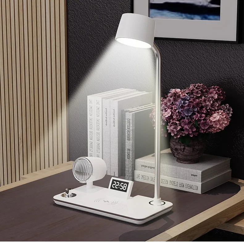 Smart Wireless Charging Desk Lamp with Bluetooth Speaker Clo 3