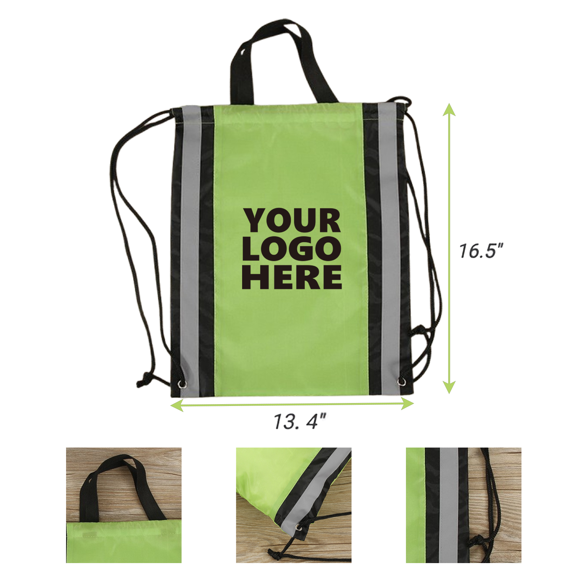 Drawstring Backpacks With Reflective Strip 1