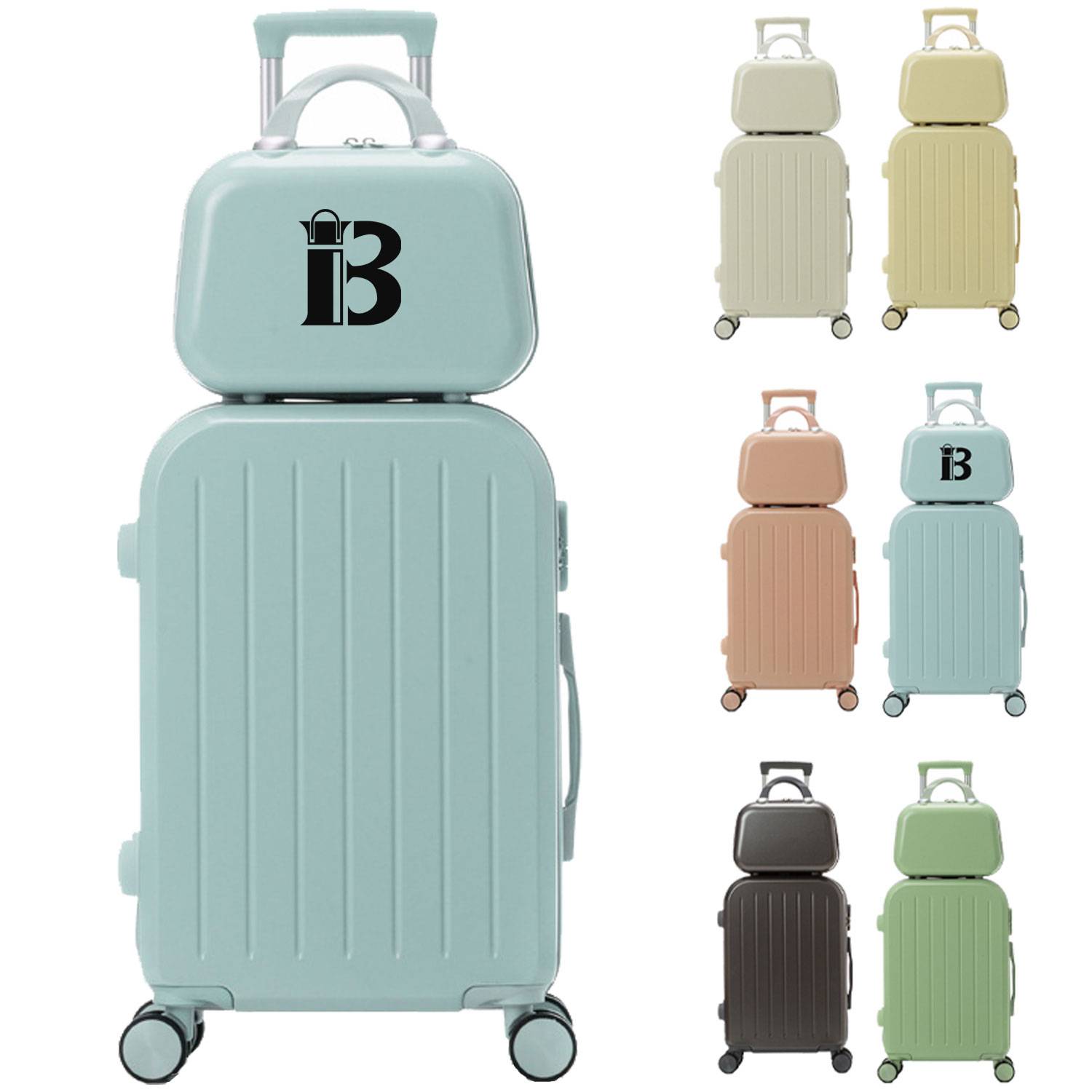 Hardshell Travel Trolley Case w/ Cup Holder & USB Port 12