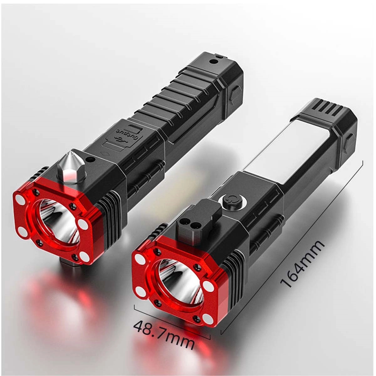 Usb Rechargeable Safety Hammer Flashlight 4