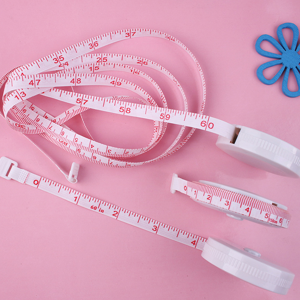 Automatic retractable 1.5m 60 inch white tape measure 5