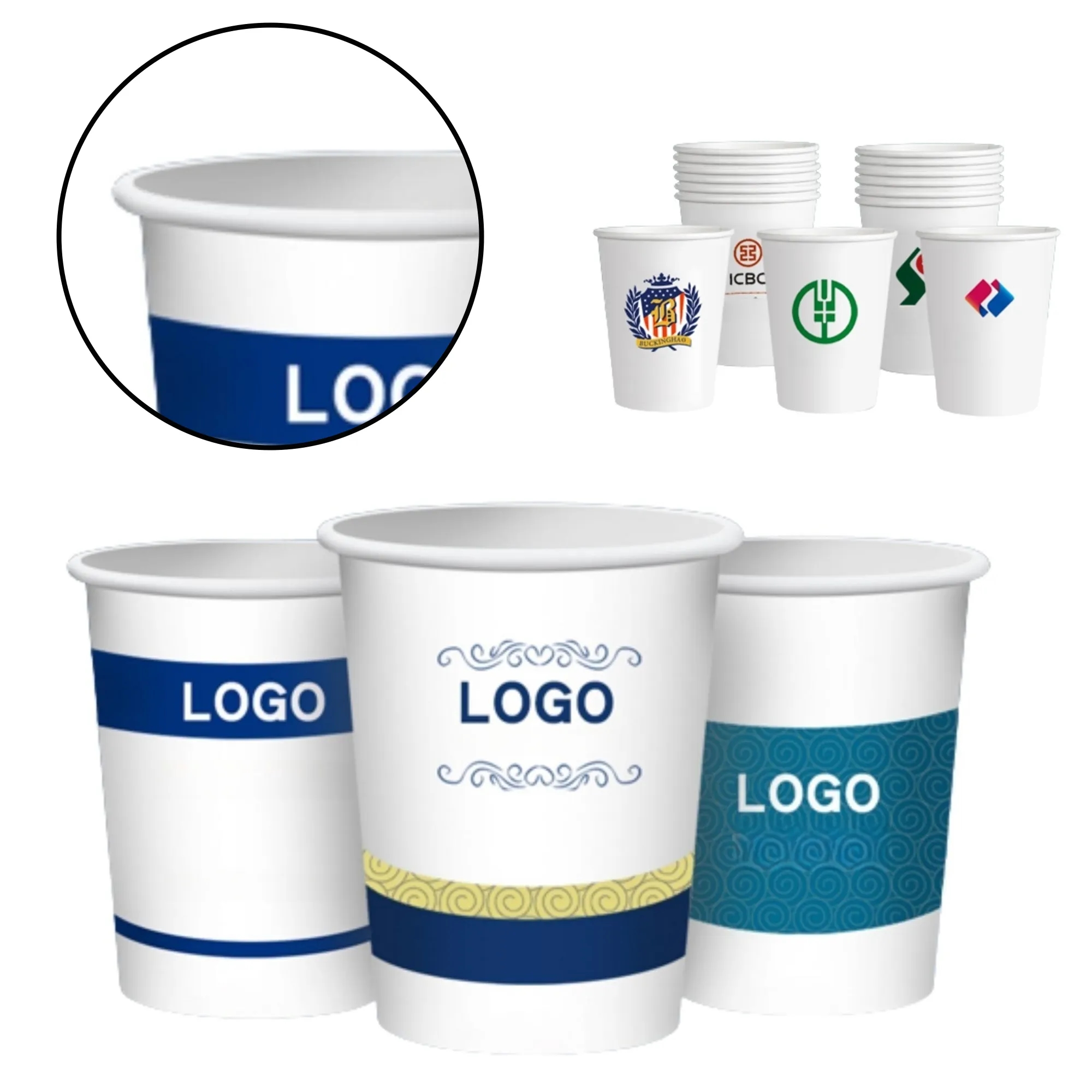 9oz Disposable Paper Party Cup, custom paper cup with logo imprint 2