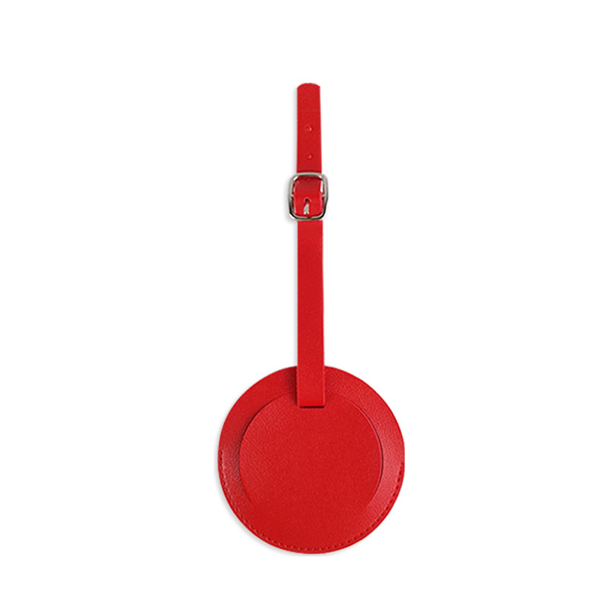 Faux Leather Round Luggage Tag 3.2" Diameter 4