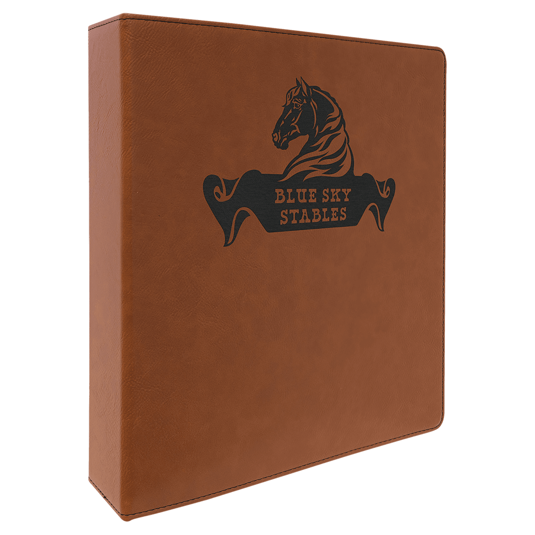 11" x 11 1/2" Rawhide Leatherette 3 Ring Binder with 2" Slant D Rings 1