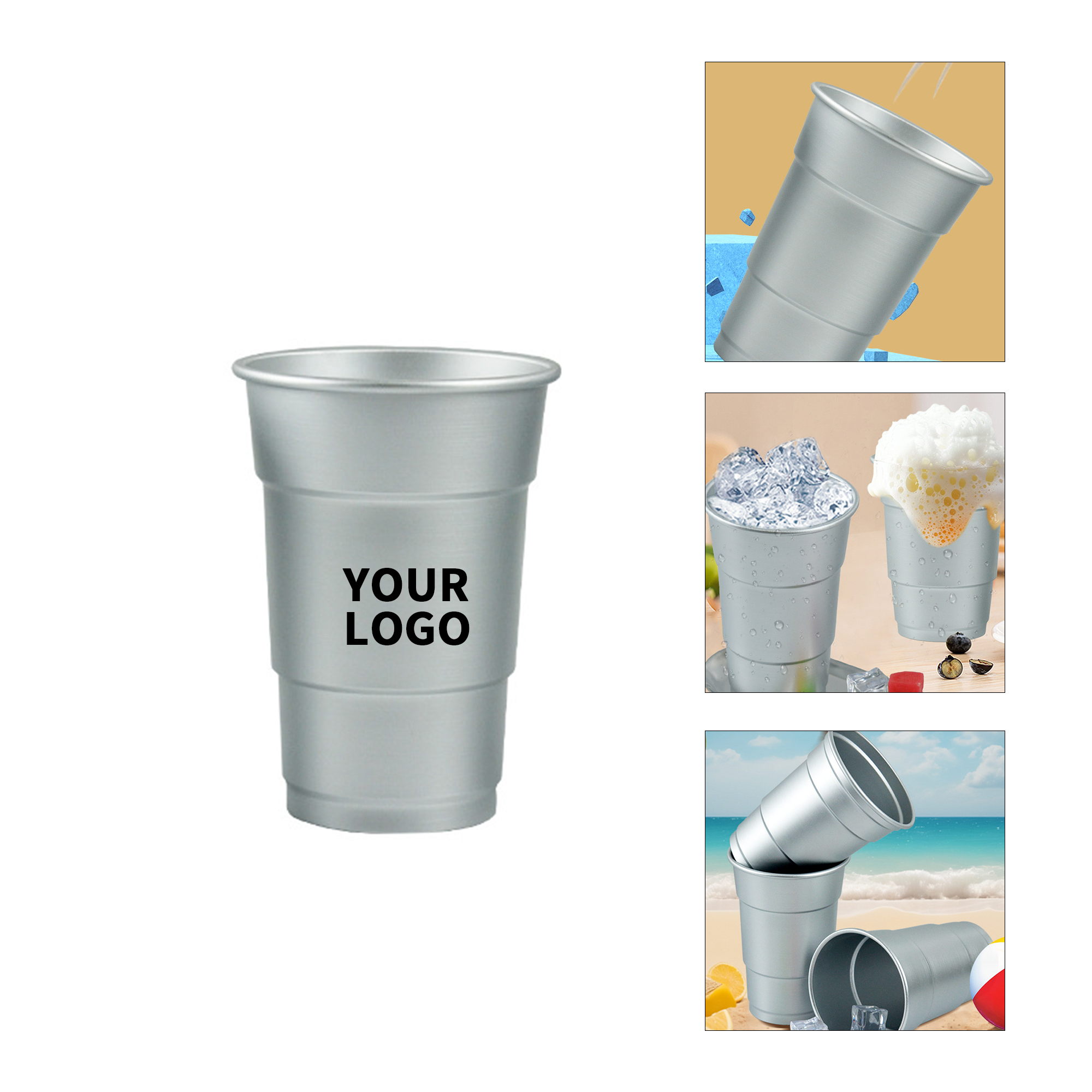 Recyclable Sixteen Ounce Aluminum Pint Cup 1