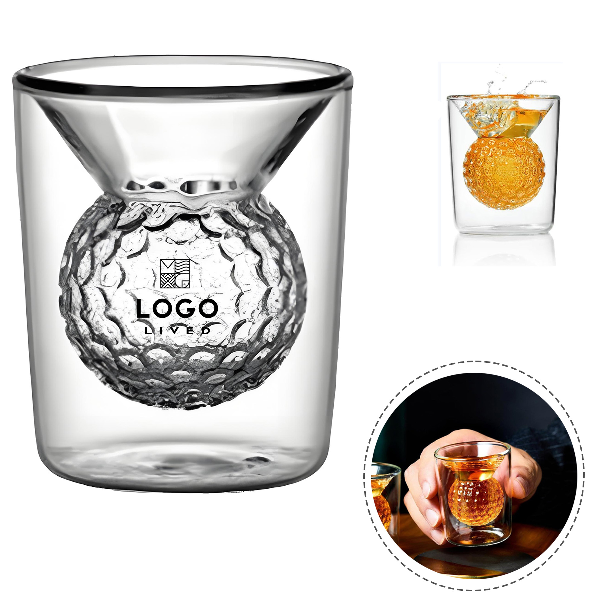 Creative Double Layer Cold Golf Glass Wine Glass 2