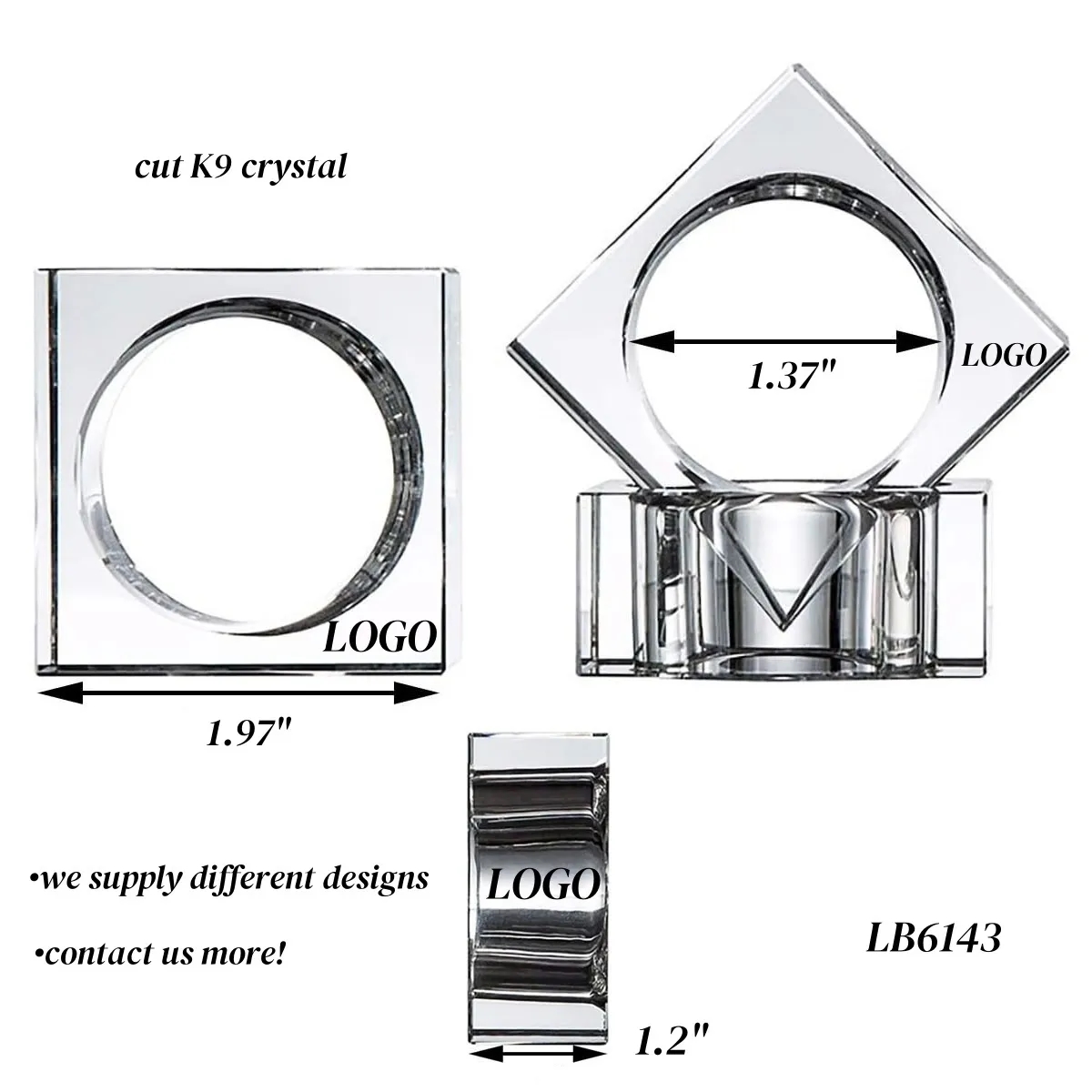 Crystal Napkin Ring Holder Factory Supply 2