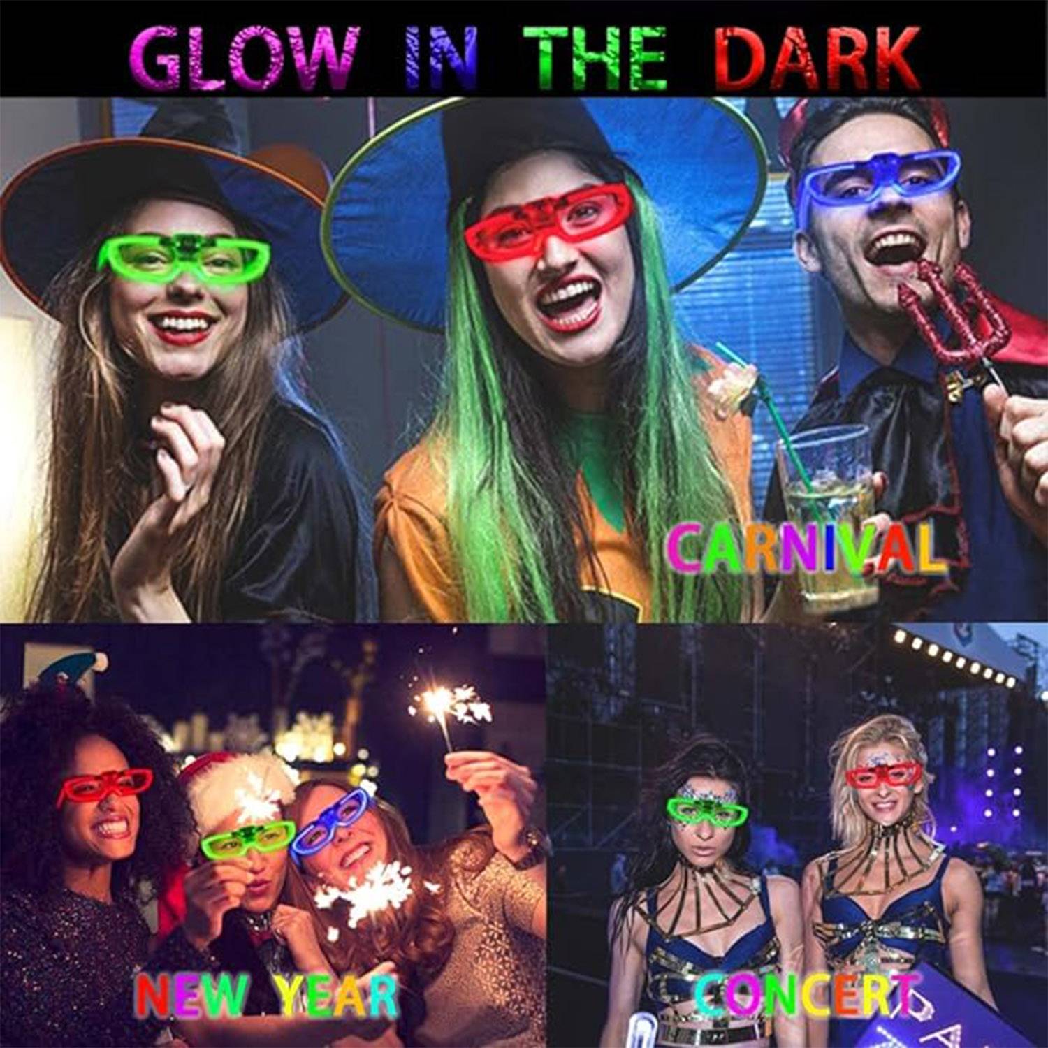 Light Up LED Glasses Mardi Gras Party Supplies 7