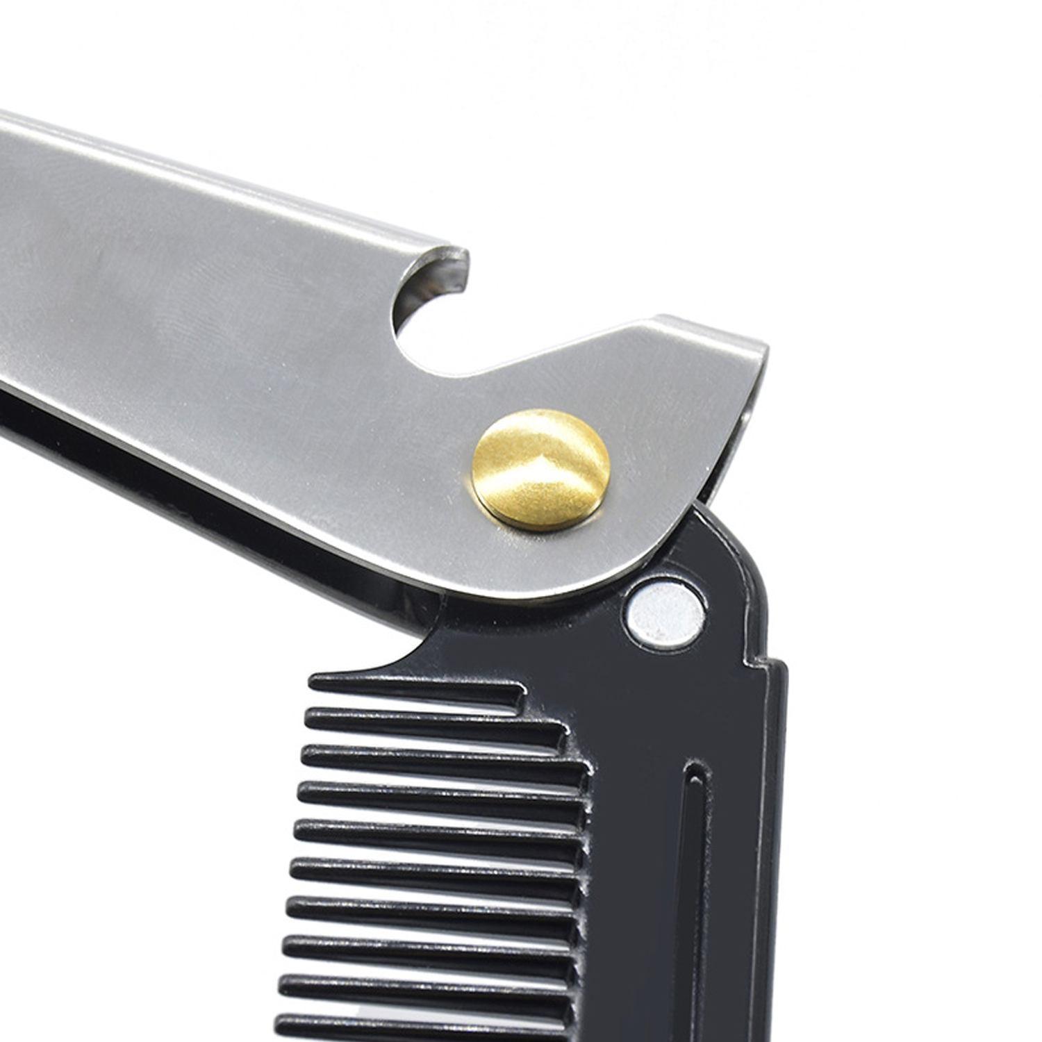 Folding Oil Head Stainless Steel Comb Metal 2