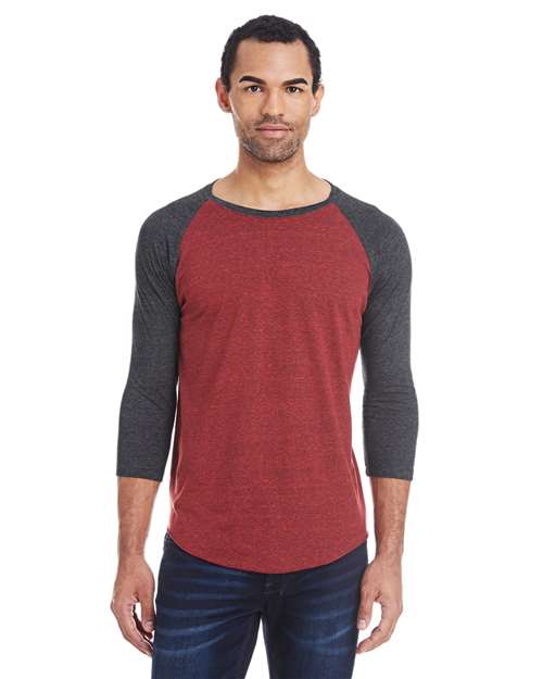 Unisex Triblend Three-Quarter Sleeve Raglan T-Shirt - 302G 39