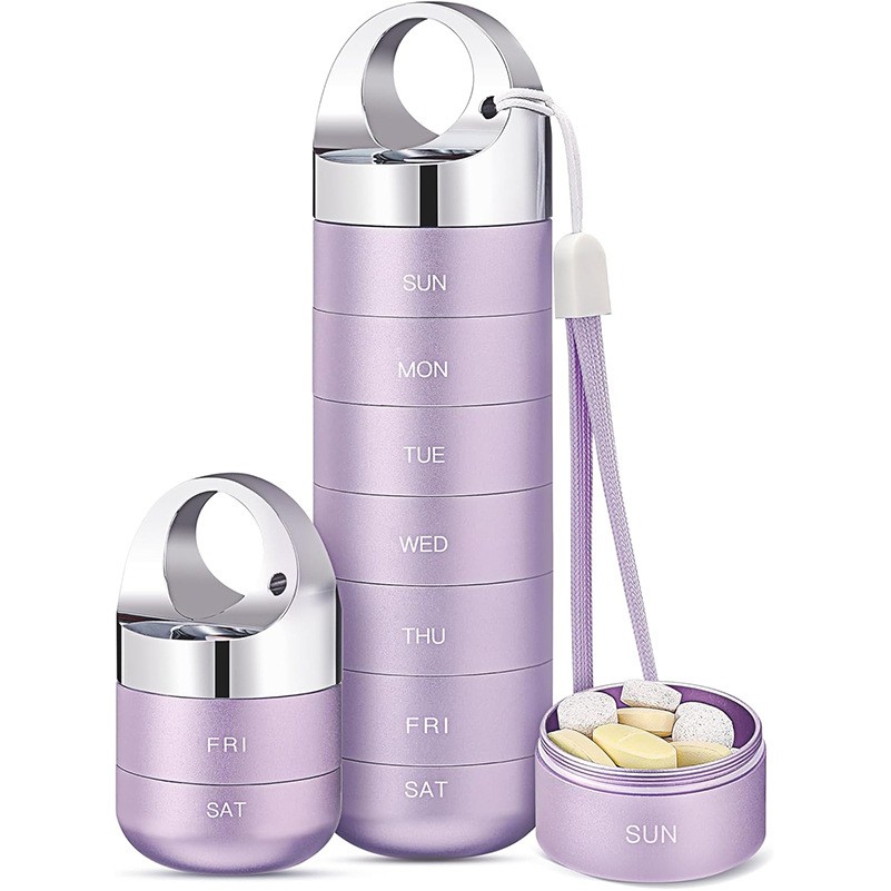 Portable Waterproof Weekly Metal Travel Pill Organizer 2
