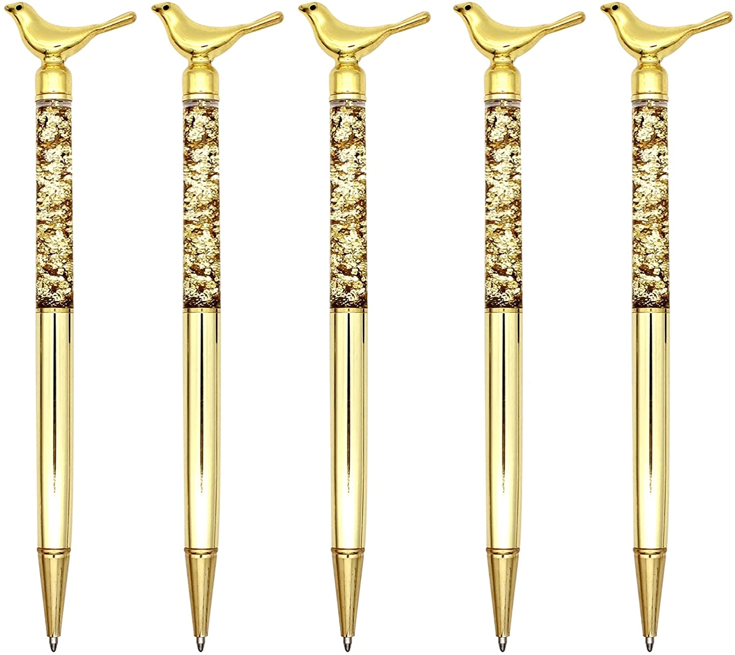 Metal Bling Small Bird Retractable Ballpoint Pen 1