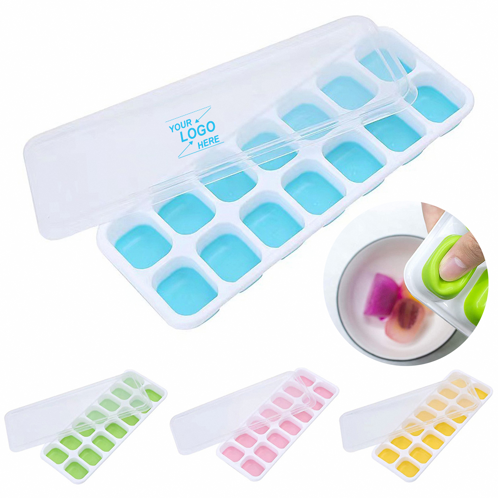 14 Compartment Ice Cube and Candy Molds with Lids 5