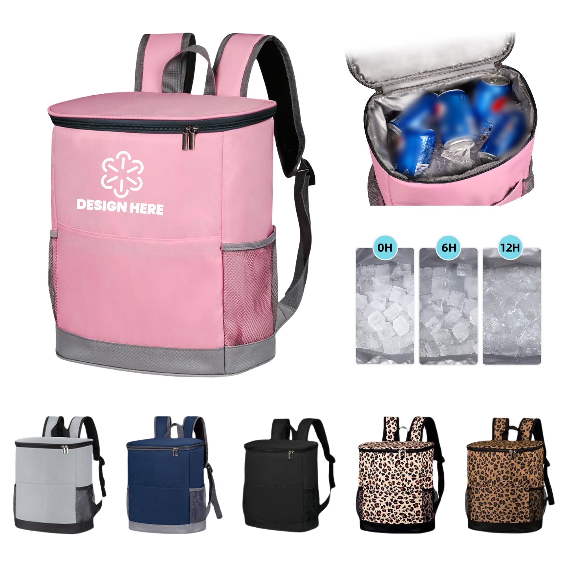 Leak Proof Nylon Insulated Backpack Cooler Outdoor Picnic 4