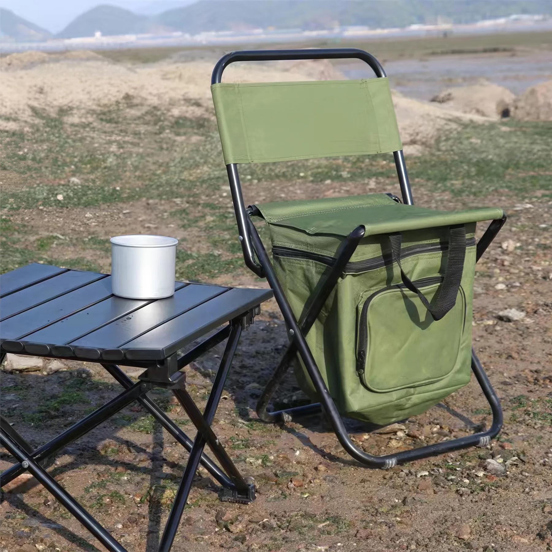 Foldable Camping Chair with Cooler Bag 5