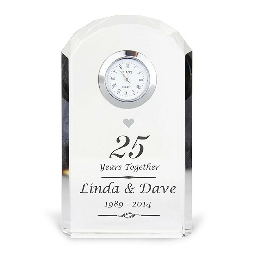 Personalised Crystal Anniversary Clock 2