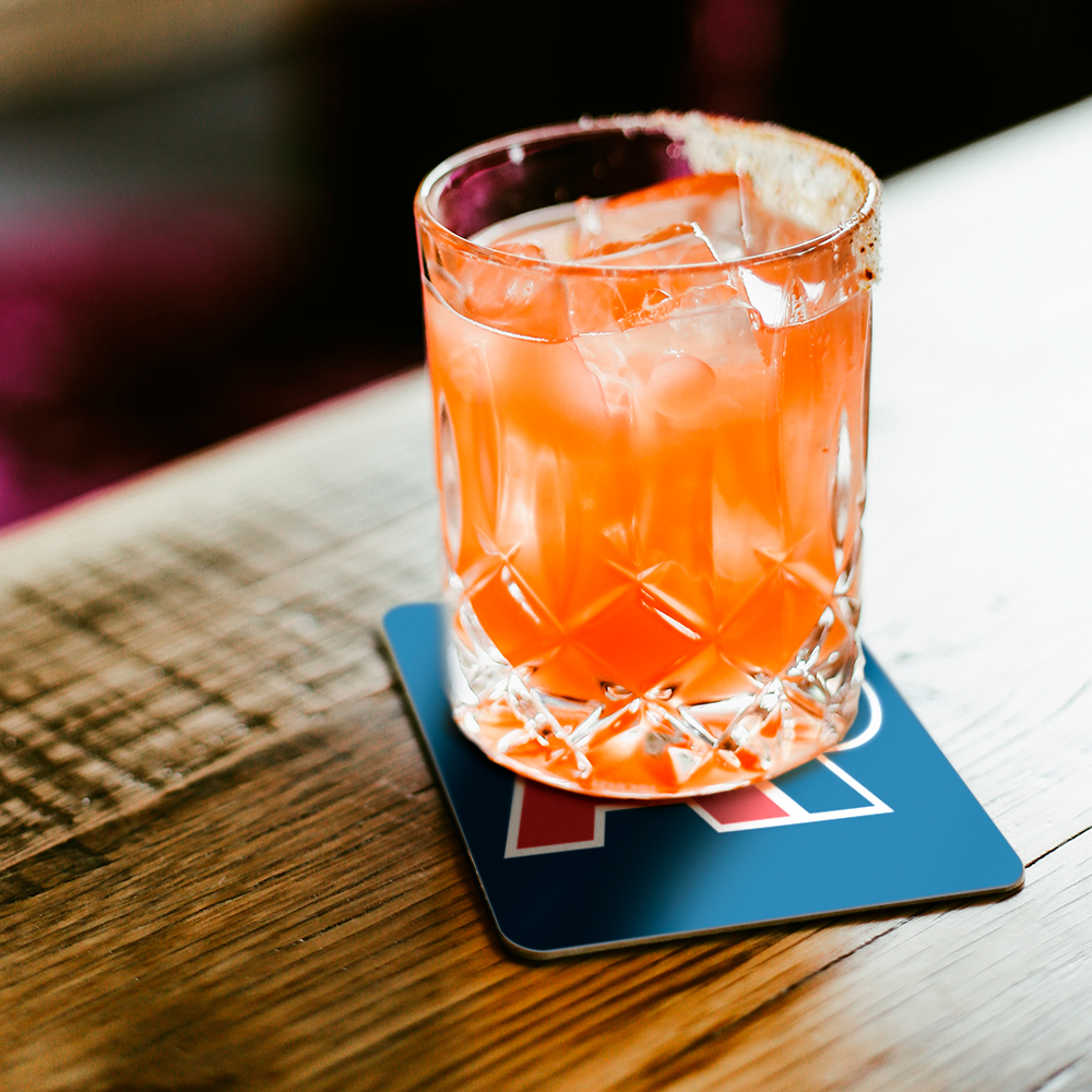 .067" Premium Coaster with Cork Bottom, Square (3.5"x3.5"), Full Colour 2