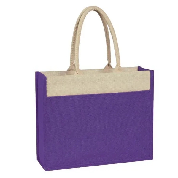 Jute Tote Bag with Front Pocket, custom tote bag with logo imprint 6