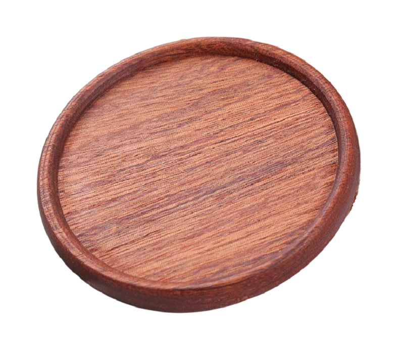 Ebony Wood Coaster with Cork Backing - Groove style 3