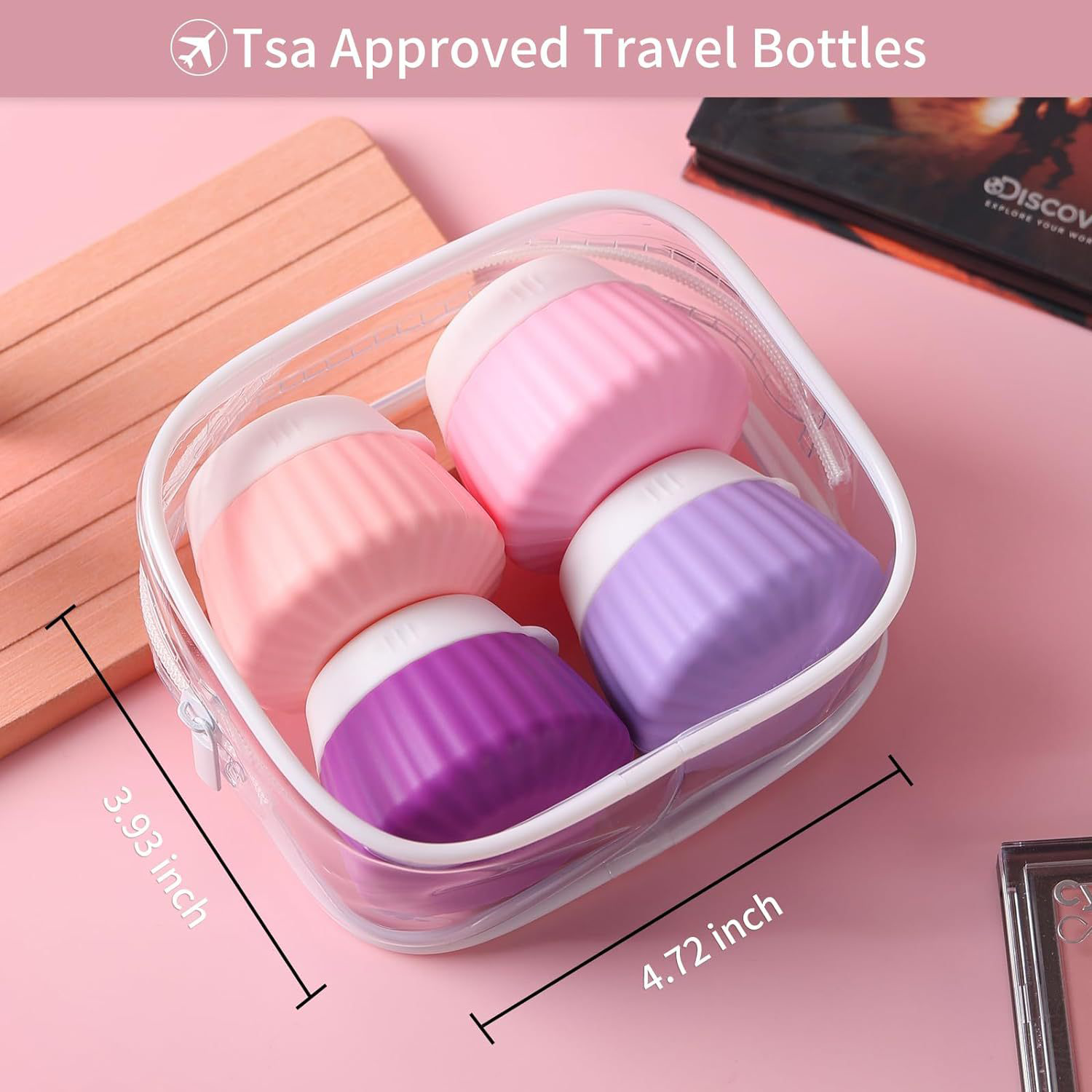 4PCS Silicone Travel Bottle Hand Squeeze Cosmetics Container 6