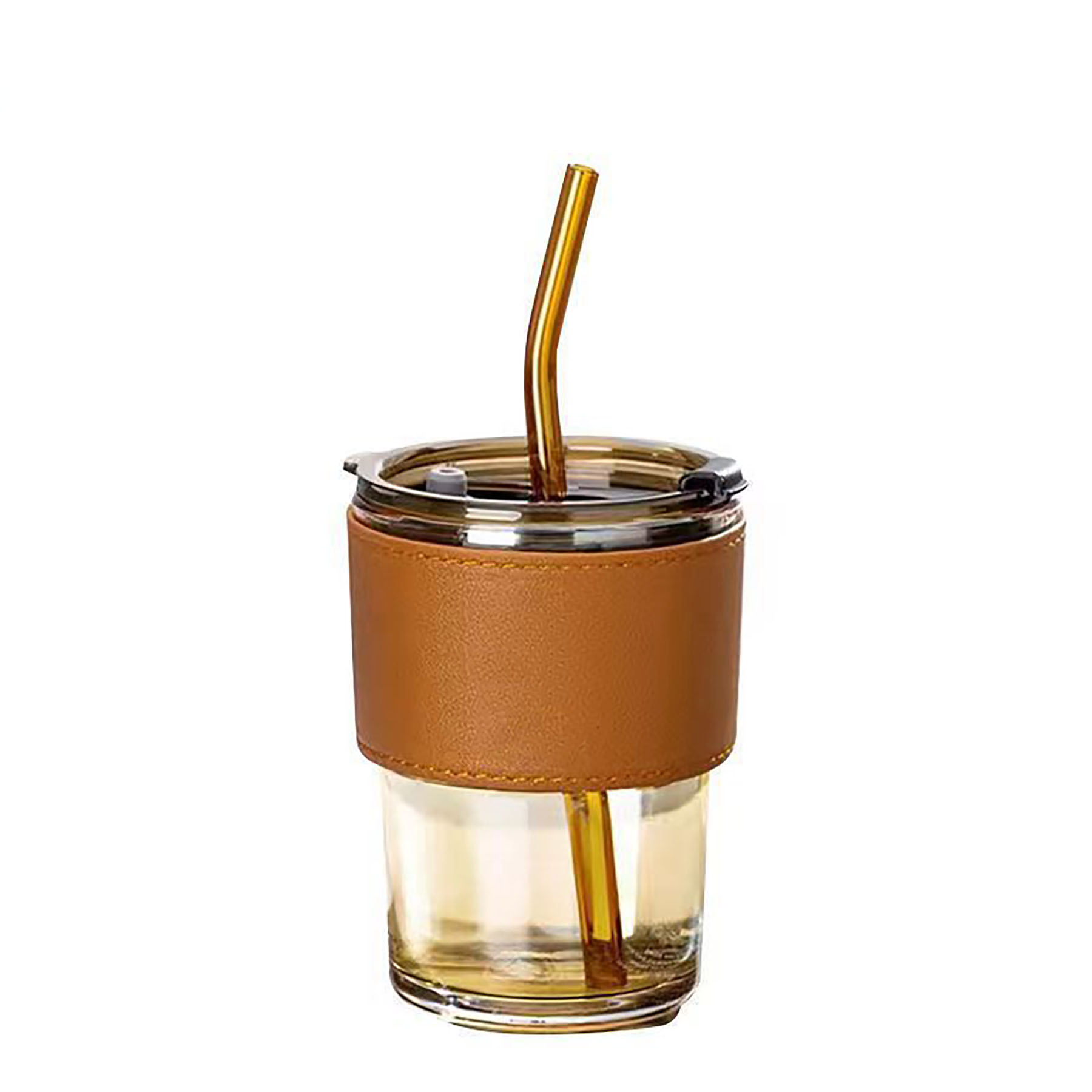 13 oz. Glass Cup With Lid And Straw 5
