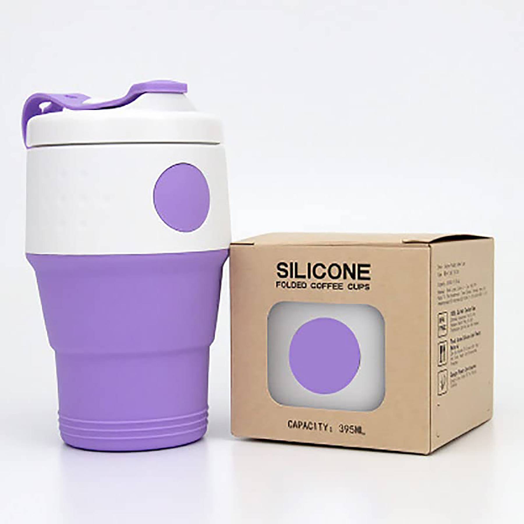 13 oz Cute Collapsible Silicone Sport Water Bottle 4