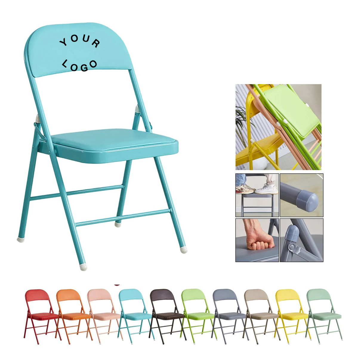 Durable Foldable Chair with Padded Support 2