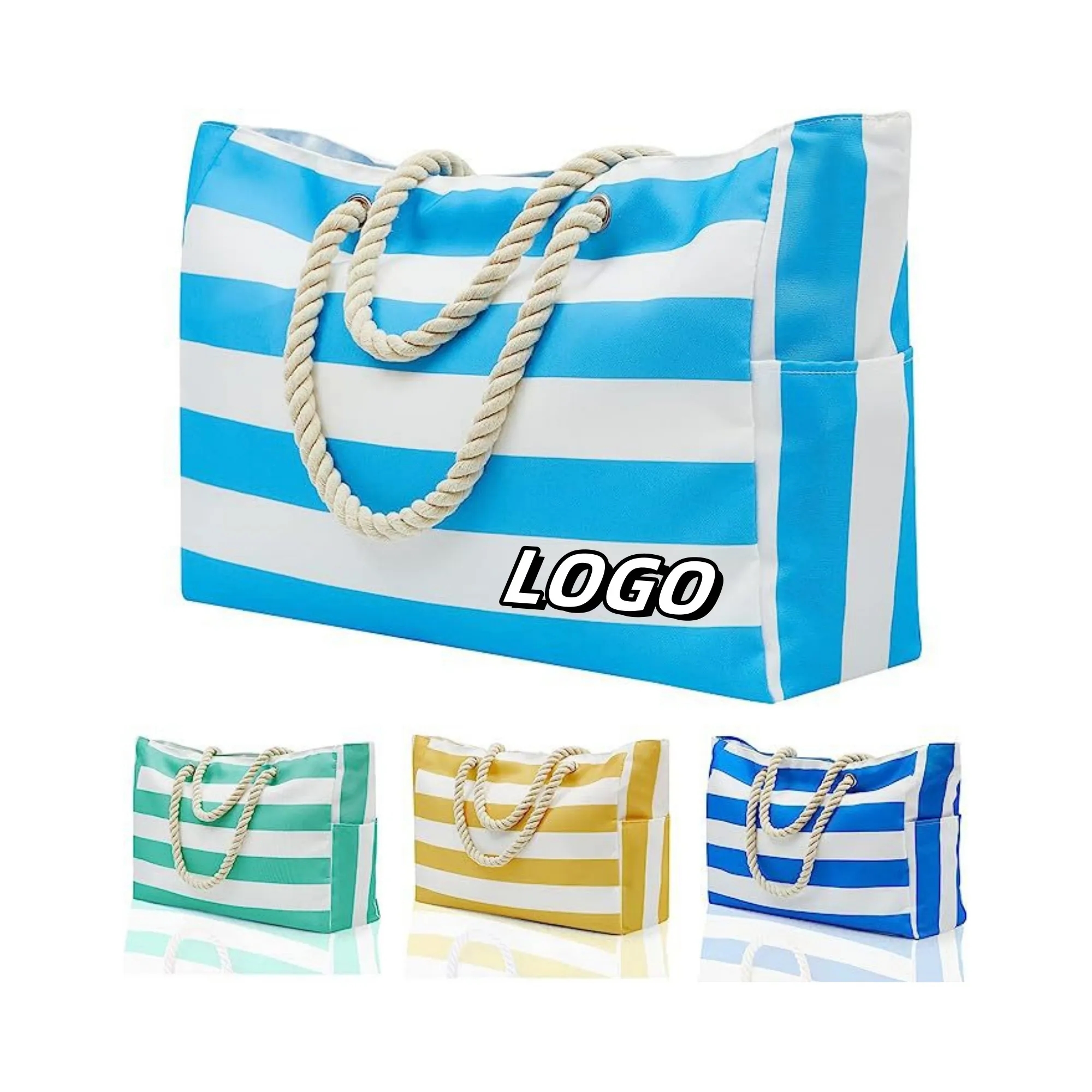 Full Color Large Zipper Beach Bags 5