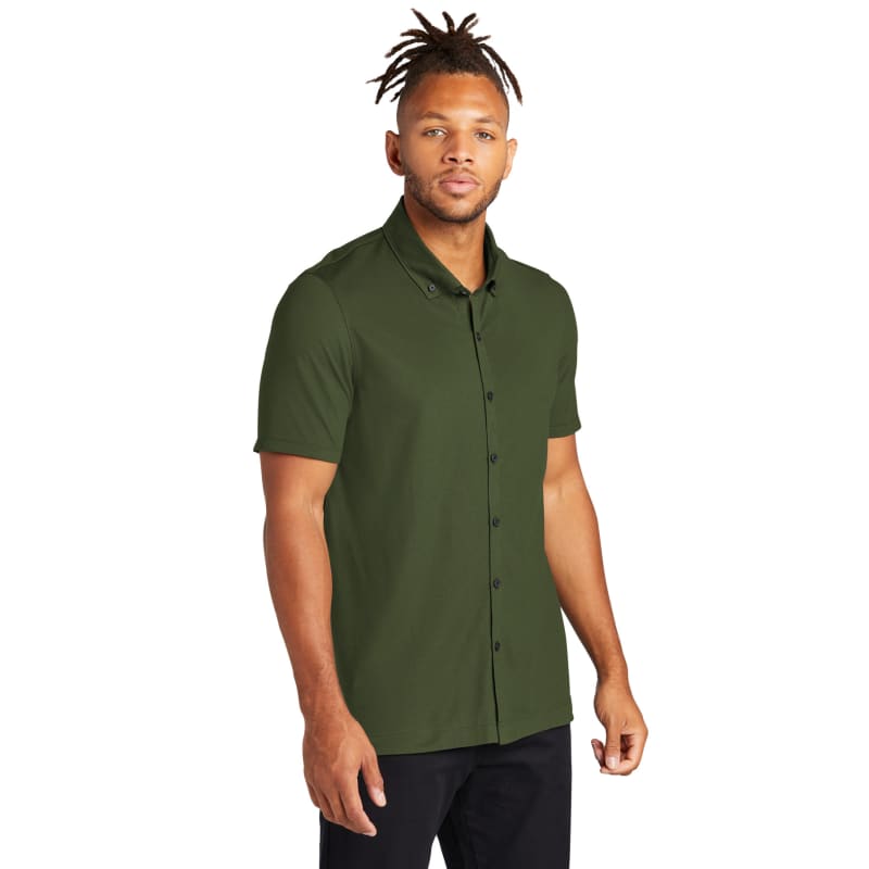 Mercer+Mettle Stretch Pique Full-Button Polo 21