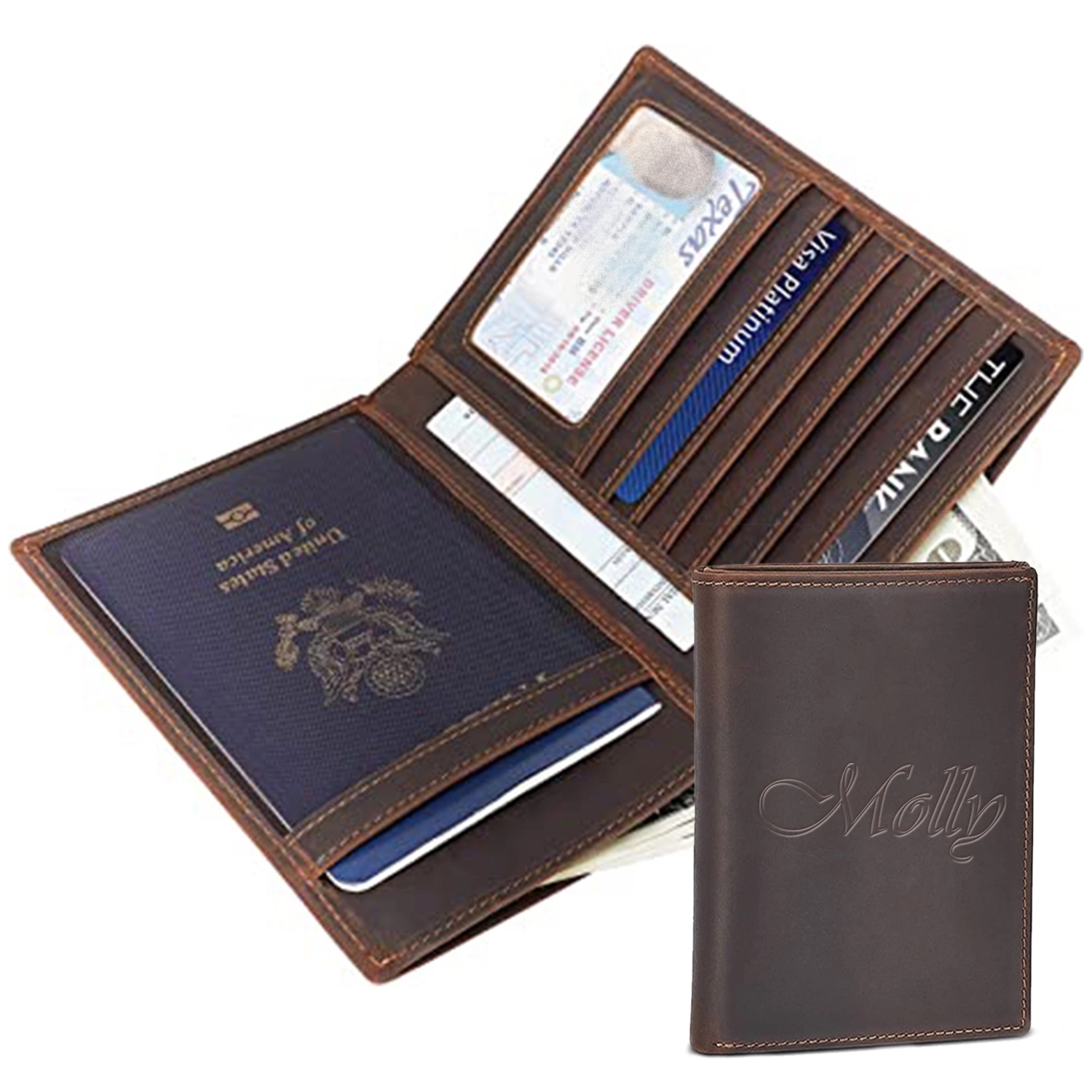 Leather Passport Holder Travel Wallet 1