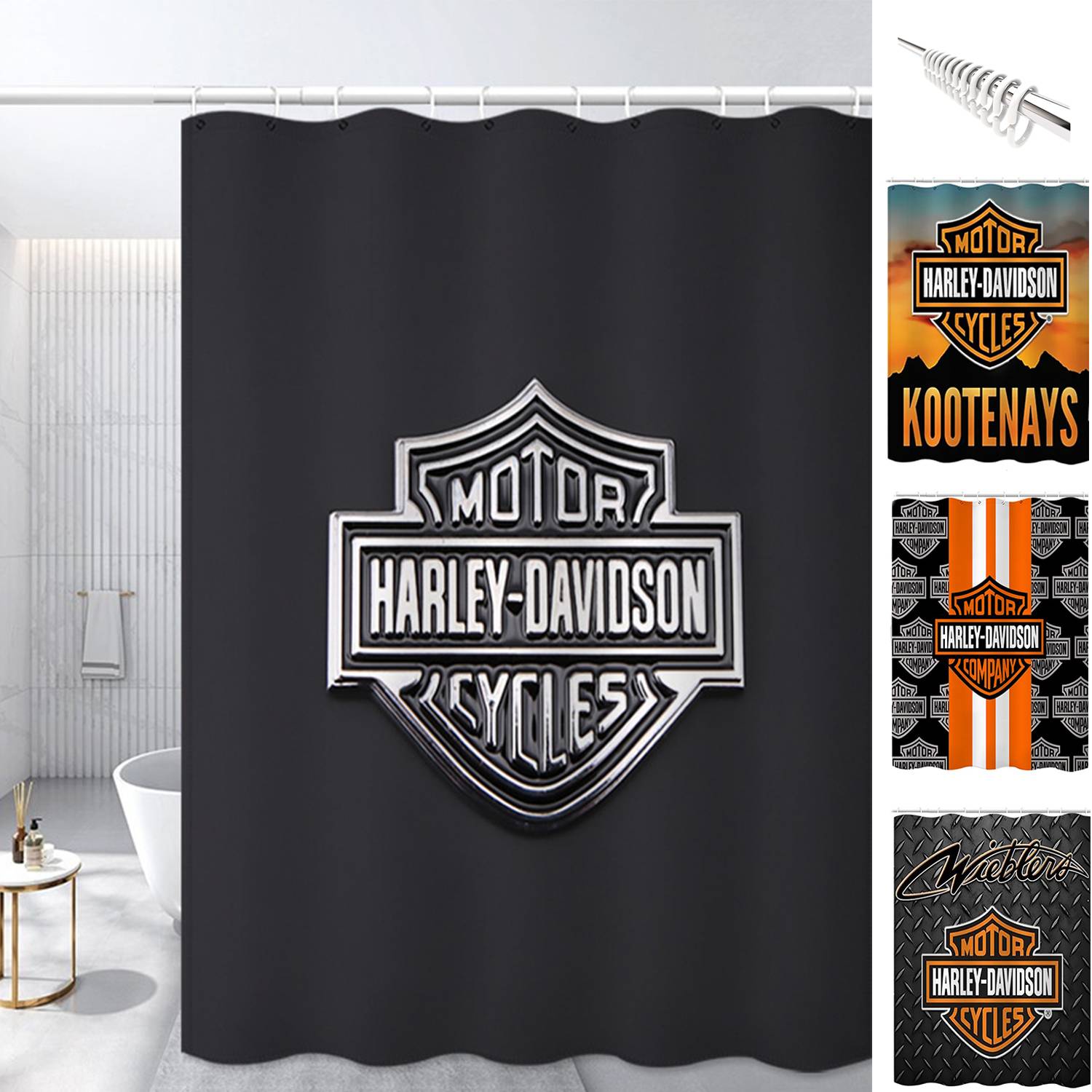 Custom Polyester Shower Curtain with Hook 7