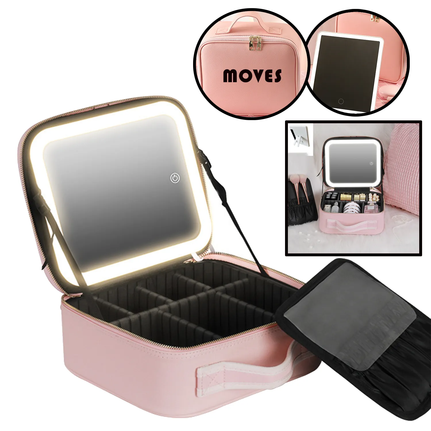 Large Cosmetic Bag With Lamp And Mirror 2