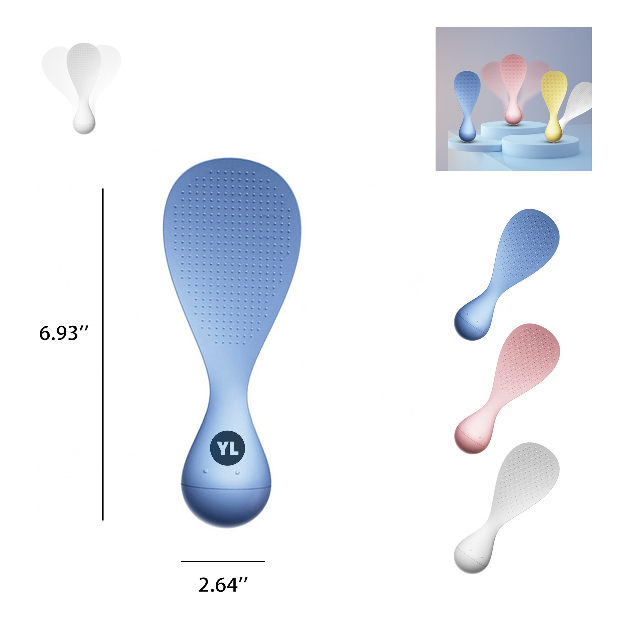 Standing Tumbler Spoon Plastic Non-Stick Rice Paddle 4