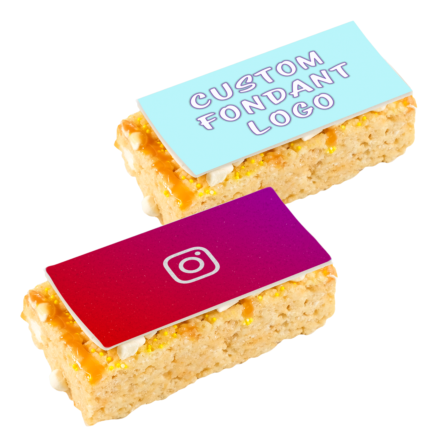 2" x 4" individually wrapped, handmade rice krispie treat bar (choice of flavors). 1