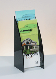 Countertop Brochure Holder with Curved Sides 2-Tier 2-Pocket