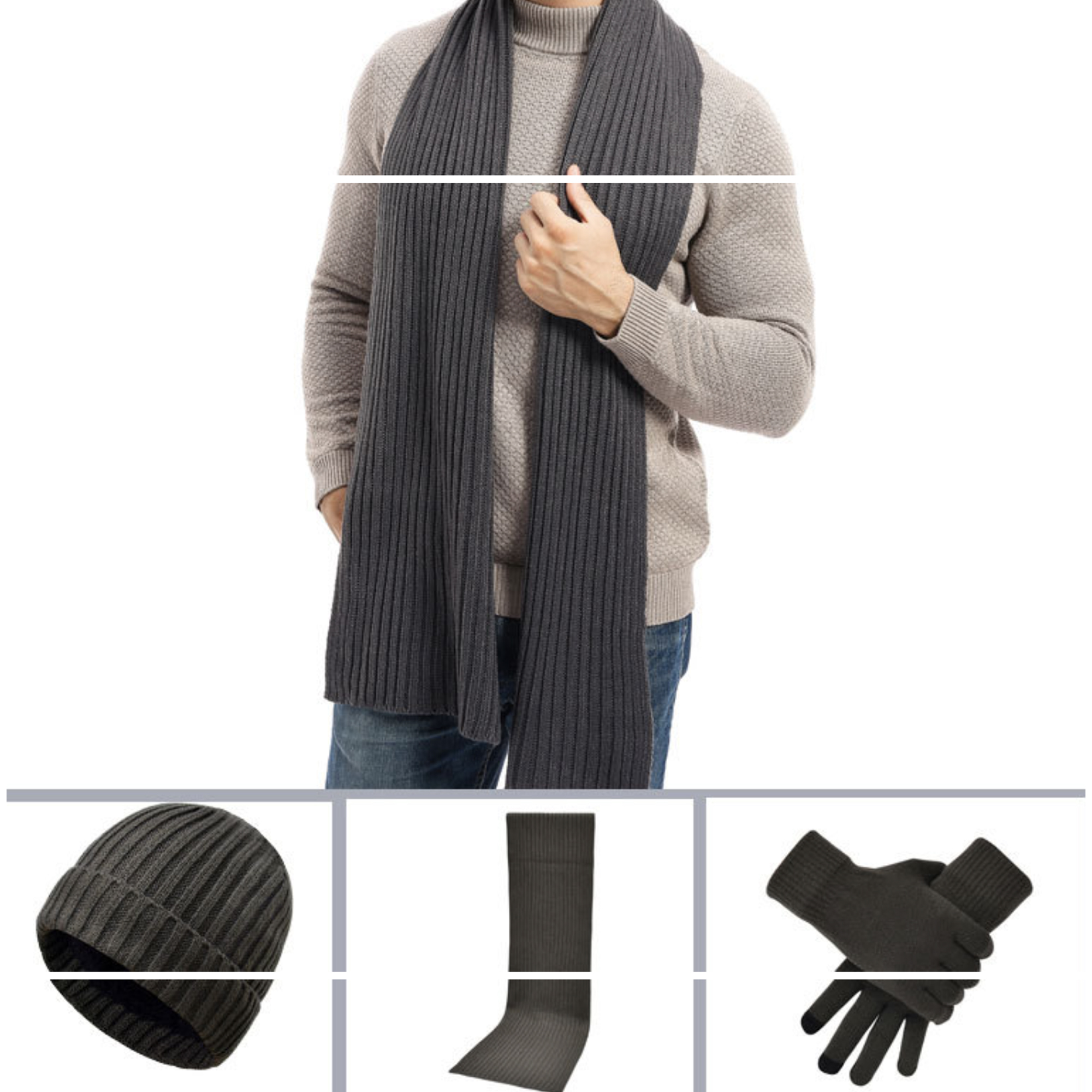 3-in-1 Gift Set: Hat, Scarf, and Touchscreen Gloves 5