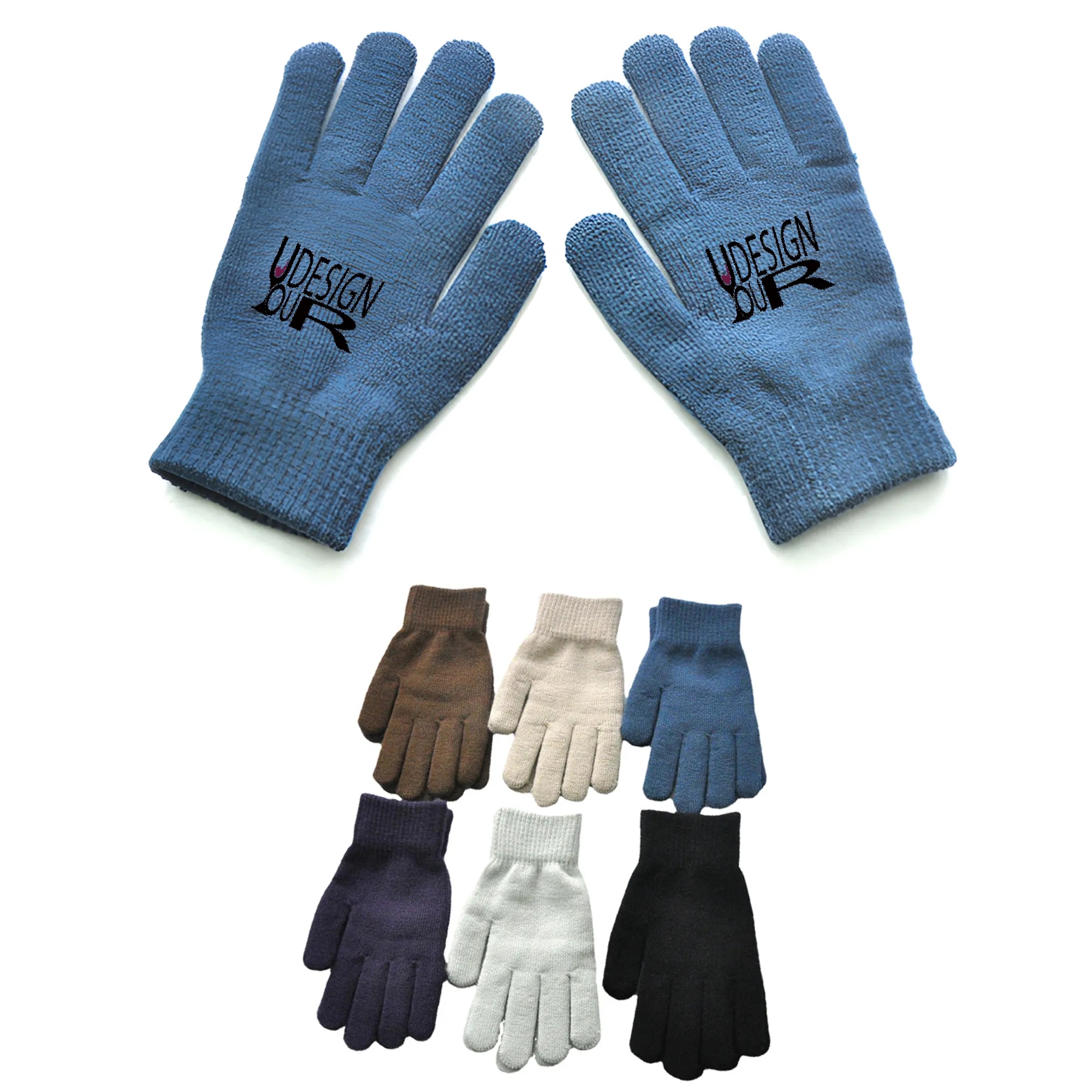 MOQ 50 PCS Winter Solid Color Knitted Gloves 1